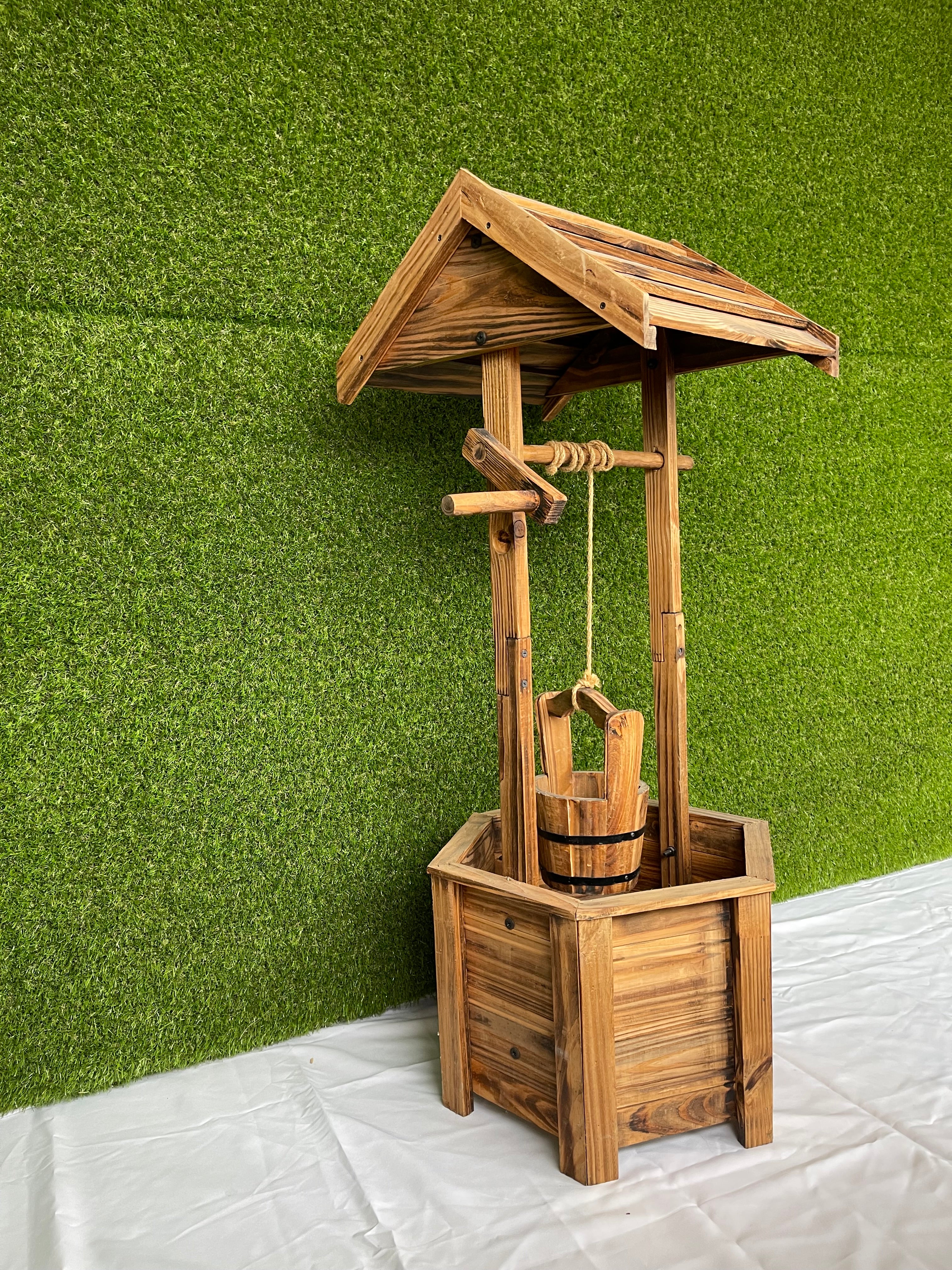 Wooden wishing well