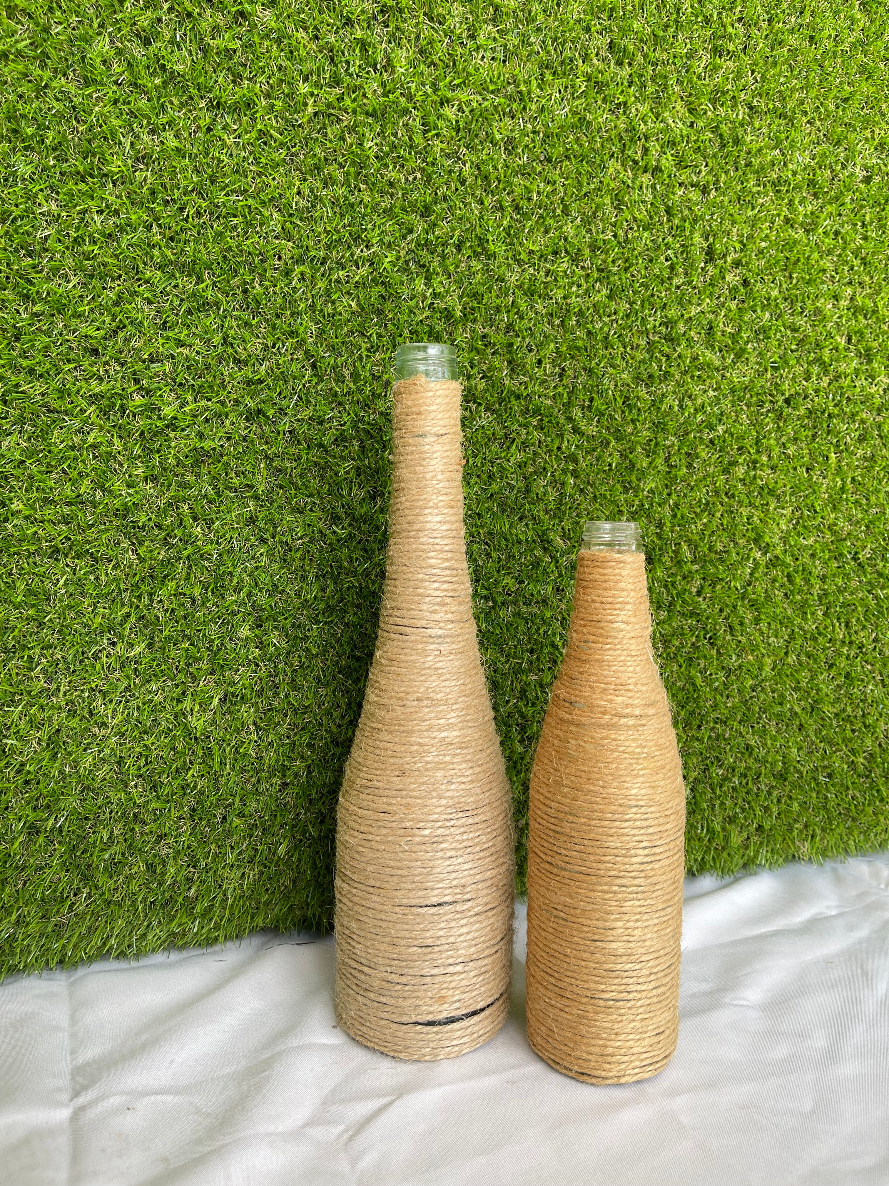 Twine wrapped vases